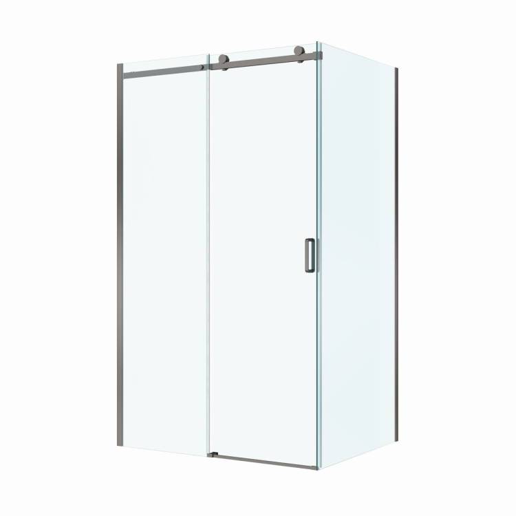 Душевой уголок BelBagno SOFT_CLOSE-2-AH-1-120/80-C-GM профиль оружейная сталь, стекло прозрачное, 120x80x200