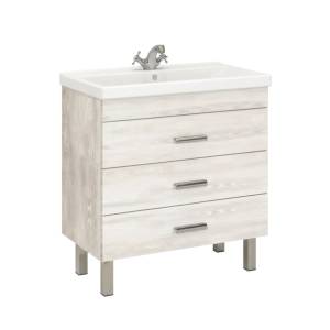 Тумба с раковиной Comforty Никосия-80Н 00004142204 дуб белый