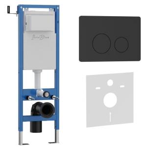 Система инсталляции для унитазов Iberica Blanca Inox-O IB.001M.812 кнопка смыва черный матовый