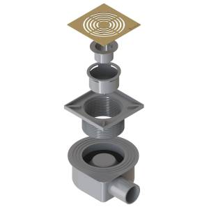 Душевой трап Boheme Smart design 984-15-MG 15x15 см, нерж. сталь мат. золото