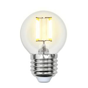 Лампа светодиодная филаментная Uniel Air G LED-G45-6W/NW/E27/CL GLA01TR