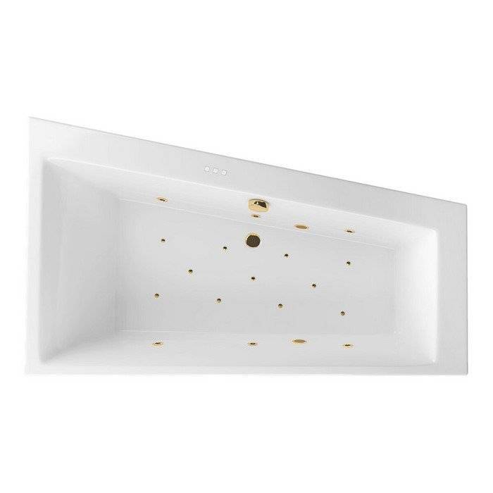 Акриловая ванна Excellent Sfera Slim 170x100 (правая) "RELAX" (золото)