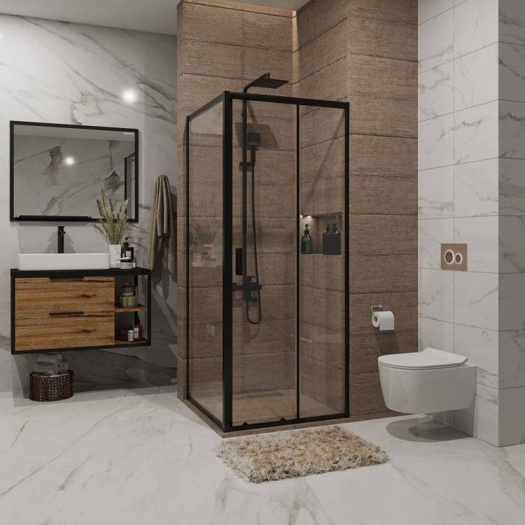 Душевой уголок Niagara Nova NG-82-8AB-A90B 80x90, прямоугольный, черный