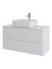 Тумба с раковиной Orange Line Li-100TuwMDF+B05-500W белая матовая, 100 см