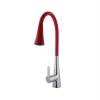 Смеситель для кухни Fashun A4153+B16 с гибким изливом, хром, красный