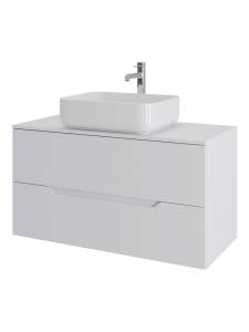 Тумба с раковиной Orange Line Li-100TuwMDF+B05-500W белая матовая, 100 см
