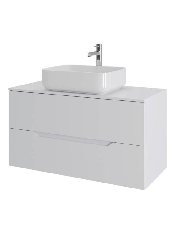 Тумба с раковиной Orange Line Li-100TuwMDF+B05-500W белая матовая, 100 см