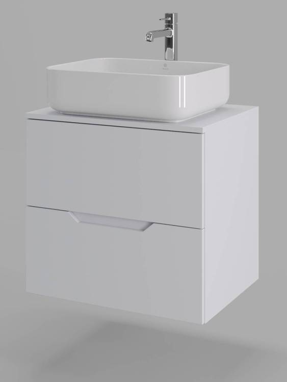 Тумба с раковиной Orange Line Li-60TuwMDF+B05-500W белая матовая, 60 см