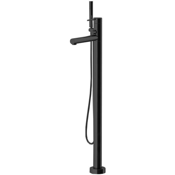 Смеситель для ванны Gattoni Circle one 9008/90NO напольный, с ручной лейкой, излив 224 мм, Nero Opaco
