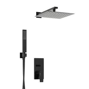 Душевой комплект Wasserkraft A66209 с верхней душевой насадкой, черный, встраиваемый, с лейкой