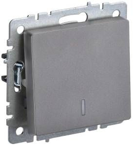 Выключатель 1-клавишный проходной IEK Brite BR-V12-1-10-K46 сталь
