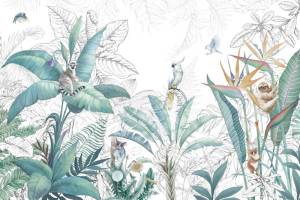 3D Фотообои Artegrafico «Утро в джунглях с ярким акцентом» FN-003 канвас