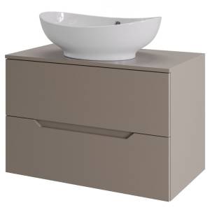 Тумба с раковиной Orange Line Li-70TuLMDF+B08-585W латте матовый, 70 см