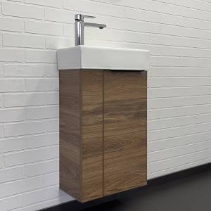 Тумба с раковиной Comforty Асти-40 00-00015420 подвесная, дуб темно-коричневый