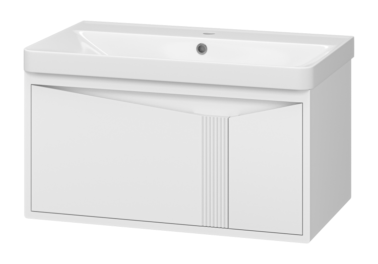 Тумба с раковиной Brevita Каскад УТ000026695 белая, 80 см