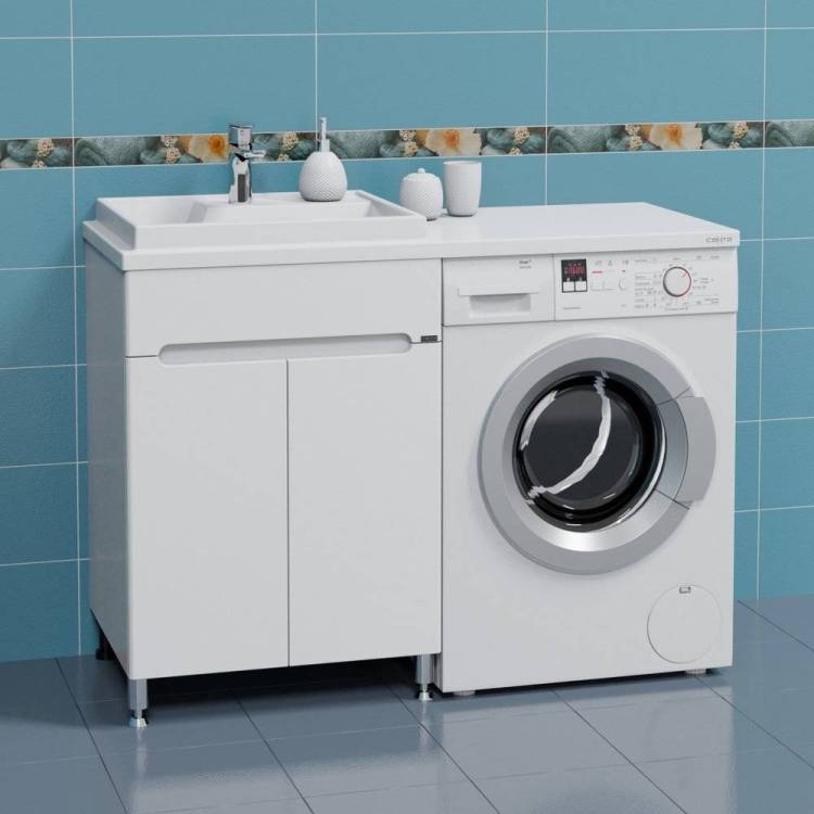 Тумба с раковиной СанТа Лондон 60 под стиральную машину, 2 дверцы, L