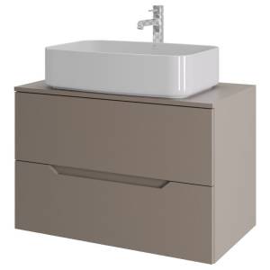 Тумба с раковиной Orange Line Li-80TuLMDF+B07-600W латте матовый, 80.5 см