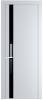 Межкомнатная дверь Profil Doors 18 PE полотно Вайт, кромка алюминиевая с четырех сторон матовая, стеклянная вставка черный лак 700x2000