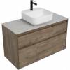 Тумба с раковиной Aquanet Nova Lite 100 дуб рустикальный, 2 ящика фото 3