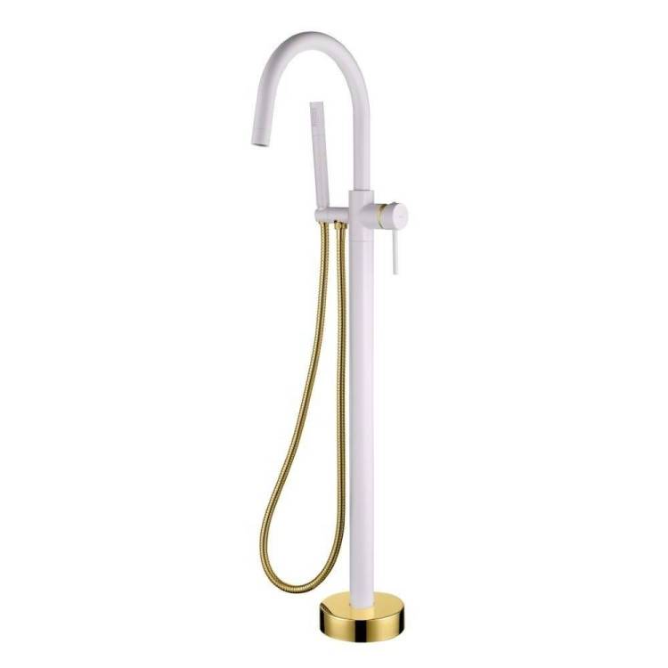 Смеситель для ванны Boheme Uno 469-WG White Gold напольный