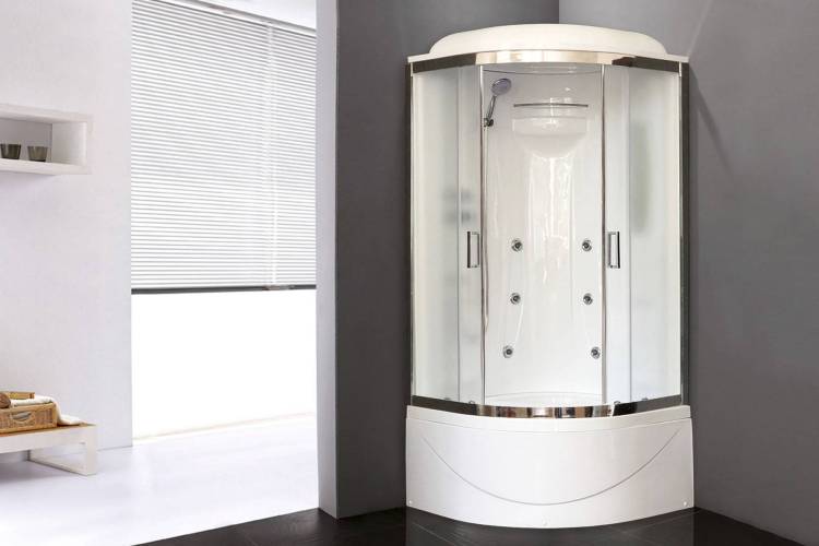 Душевая кабина Royal Bath RB 90BK2-M-CH с высоким поддоном, с сиденьем