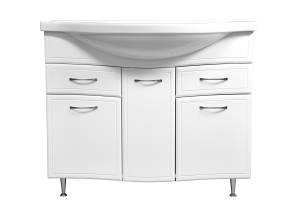 Тумба с раковиной Stella Polar Концепт 100 SP-00000137 белый, раковина Эльбрус 100