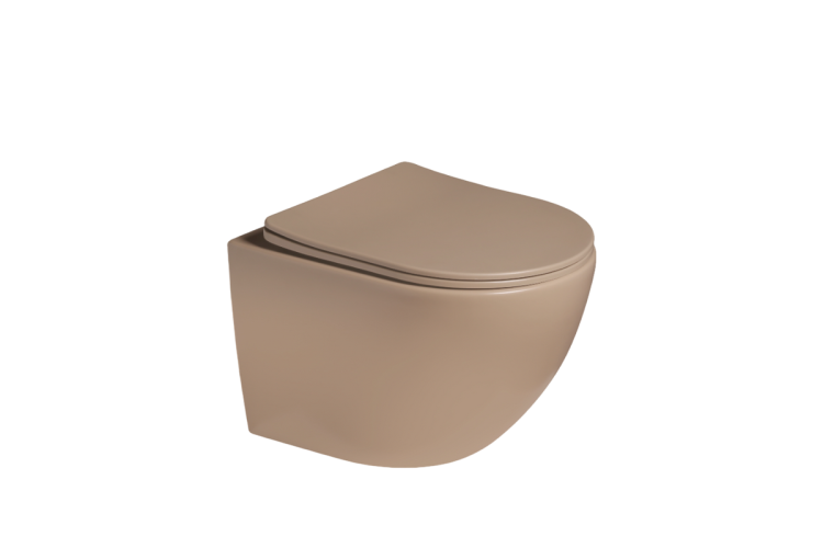 Унитаз подвесной SantiLine SL-5005T-KH безободковый, с крышкой-сиденьем микролифт