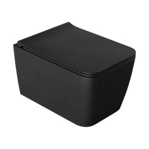 Унитаз подвесной Boheme Zen 967-SET-B с крышкой-сиденьем, черный матовый