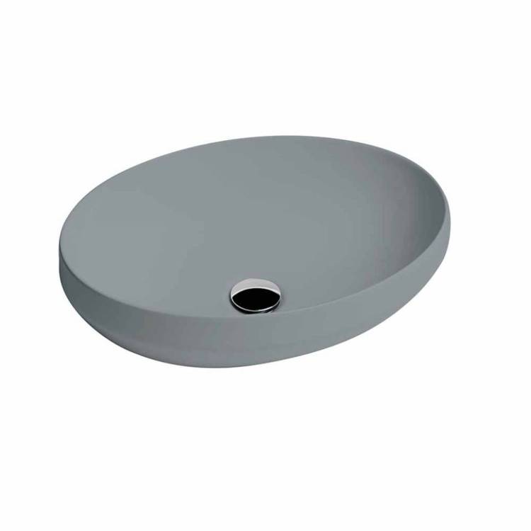 Раковина накладная AXA Decus 8510009 овальная 500х350х150мм, Grey Matt