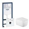Комплект Grohe GR7500510 Инсталляция для унитаза Grohe Rapid SL + Унитаз подвесной beWash Schutz безободковый, с сиденьем микролифт, белый глянец