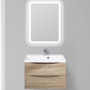 Тумба с раковиной Belbagno Marino MARINO-700-2C-SO-WO-P 70x45x50 Rovere Bianco подвесная с двумя выкатными ящиками