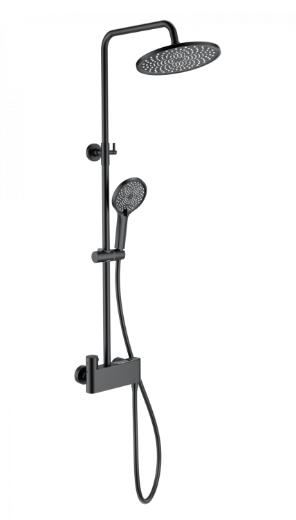 Душевая стойка Wonzon & Woghand WW-B3110-MB с термостатом, черный