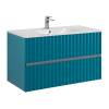 Тумба под раковину Art&Max Elegant AM-ELEGANT-1000-2C-SO-TM-LED с LED подсветкой ручек, Бирюзовый матовый, 100x43.8x57