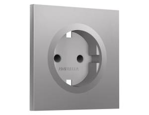 Лицевая панель для электрической розетки с заземлением со шторками Ambrella Volt Sigma SP5070 сталь матовый