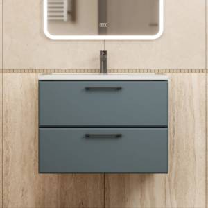Тумба с раковиной Uperwood Foster New KFosterNEW70g подвесная, серый графит, 70 см