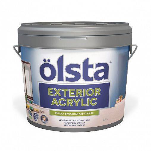 Краска фасадная акриловая Olsta Exterior Acrilic база A белый 2.7л