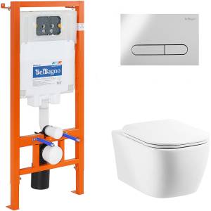 Комплект Belbagno Genova BB1102CH/BB1102SC/BB002-80/BB005-PR-CHROME кнопка хром
