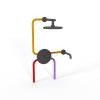 Душевой комплект Paini Cox 78PZSET26911THBATHHEAD на 2 потребителя, с верхним душем, черный брашированный фото 2