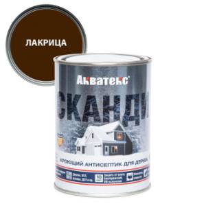 Антисептик для древесины кроющий акриловый Акватекс Сканди полуматовый, лакрица 0.75 л