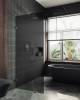 Душевая перегородка MaybahGlass MGD-271-4 79x195, стекло графит матовый 8 мм, профиль хром глянцевый