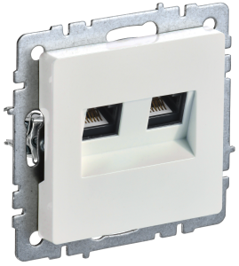 Розетка компьютерная RJ45 2-местная IEK Brite BR-K20-1-K36 жемчуг
