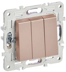 Выключатель 3-клавишный IEK Skandy SK-V30-0-10-K98 песочный