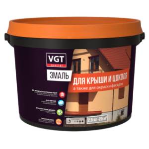 Эмаль для крыши и цоколя VGT ПРОФИ полуглянцевая каштановая 10 кг