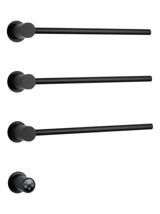 Полотенцесушитель электрический Wonzon & Woghand WW-AL313-MB встраиваемый, черный матовый