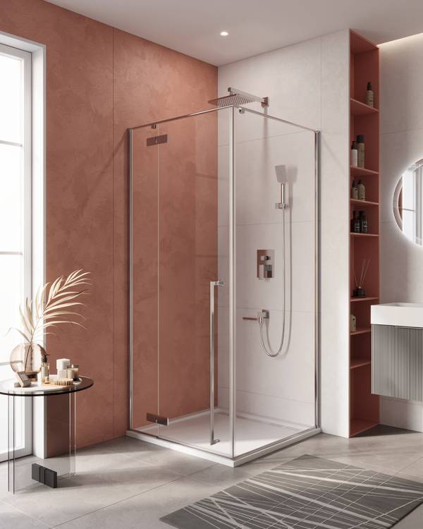 Душевой уголок Cezares LINER-A-1-90-C-Cr-L профиль хром, стекло прозрачное, 90x90x195