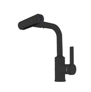 Смеситель для кухни Rush Tinos TI3732-17Black с поворотной лейкой, черный матовый