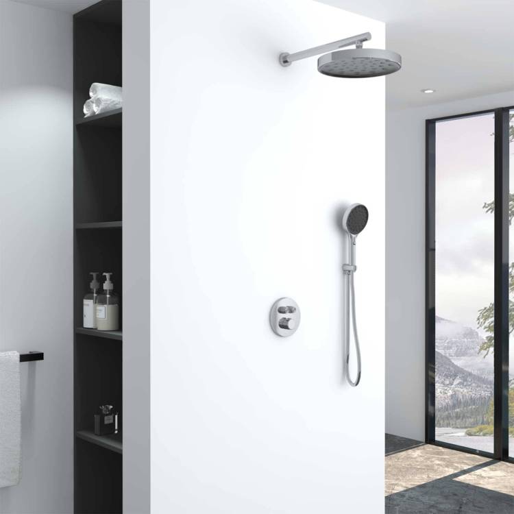 Душевой комплект Vincea Inspire VSFW-3I22MT2CH встраиваемый, термостатический, двухрежимный, хром глянцевый