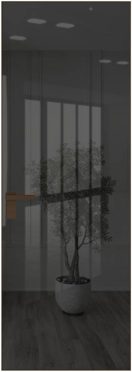Межкомнатная дверь Profil Doors 1 AGK цвет профиля Деорэ, стекло безопасное 4 мм зеркало серое 800x2000