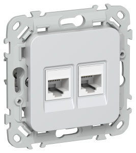 Розетка компьютерная RJ45 2-местная IEK Flite FI-K22-1-K36 жемчуг