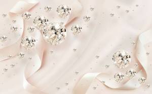 3D Фотообои Artegrafico «Сияющие бриллианты на шелковом фоне» RH-030 канвас